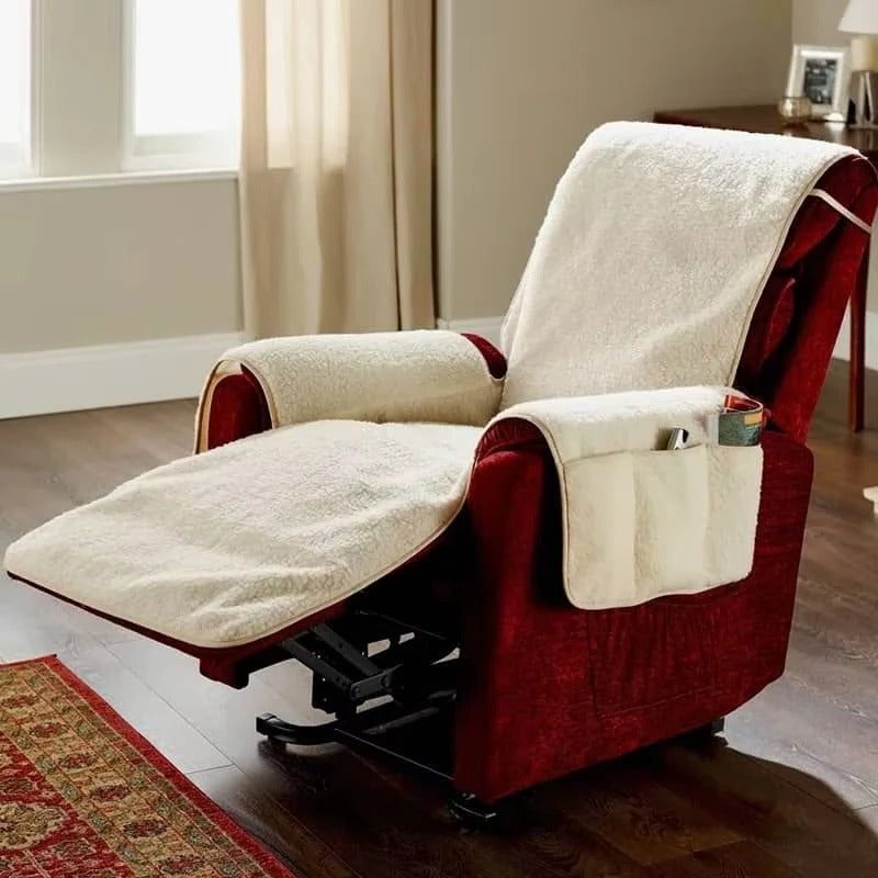Premium Plush Fleece Recliner and Armchair Cover with Non-Slip Textured Backing - Soft, Durable, and Easy to Clean