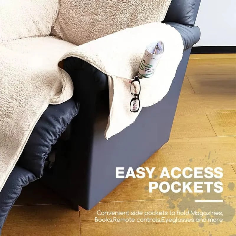 Premium Plush Fleece Recliner and Armchair Cover with Non-Slip Textured Backing - Soft, Durable, and Easy to Clean