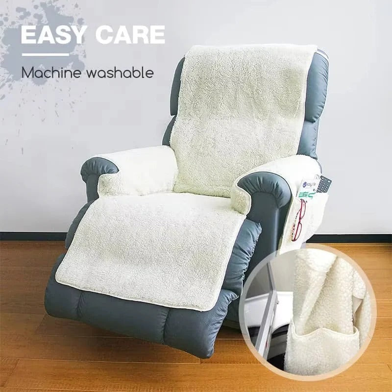 Premium Plush Fleece Recliner and Armchair Cover with Non-Slip Textured Backing - Soft, Durable, and Easy to Clean