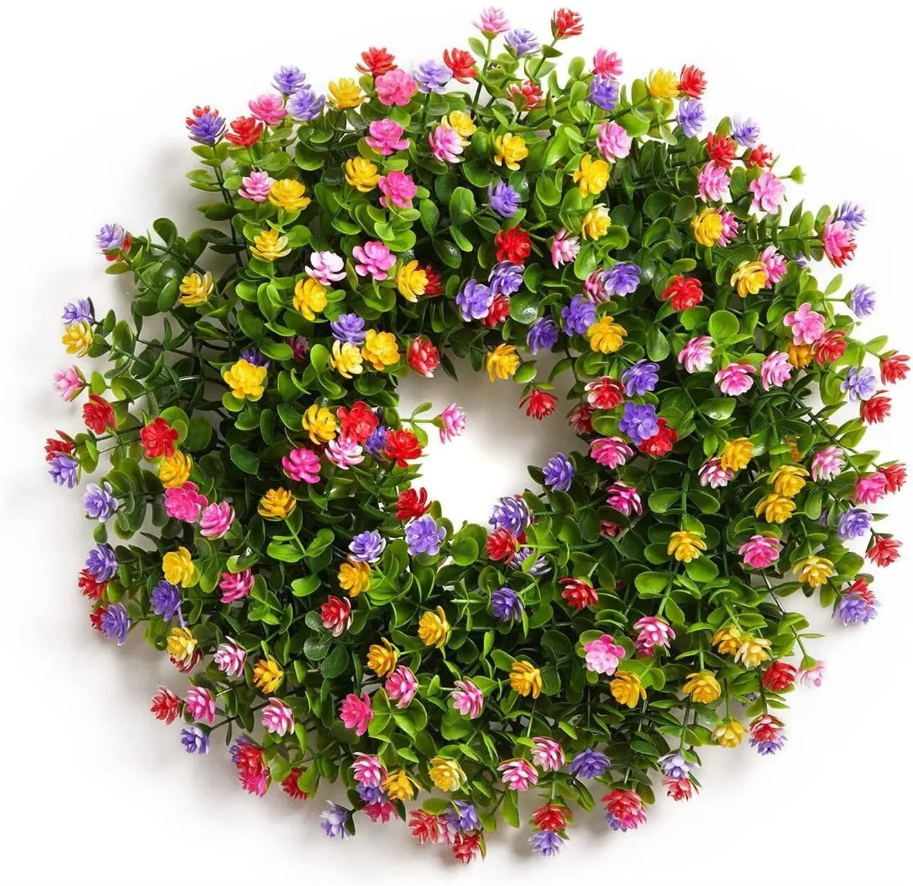 Beautiful Artificial Floral Wreath for Door & Wall Decoration - Perfect for Home Decor & Seasonal Accents