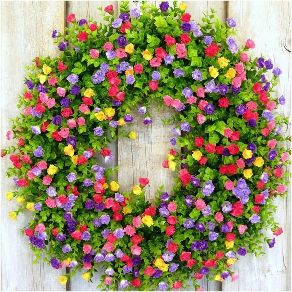 Beautiful Artificial Floral Wreath for Door & Wall Decoration - Perfect for Home Decor & Seasonal Accents