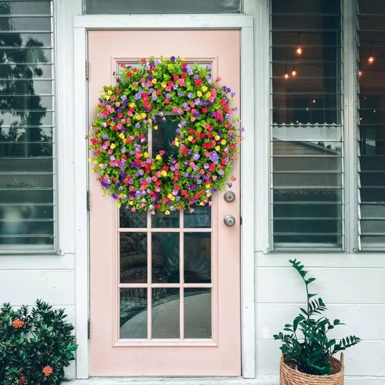 Beautiful Artificial Floral Wreath for Door & Wall Decoration - Perfect for Home Decor & Seasonal Accents