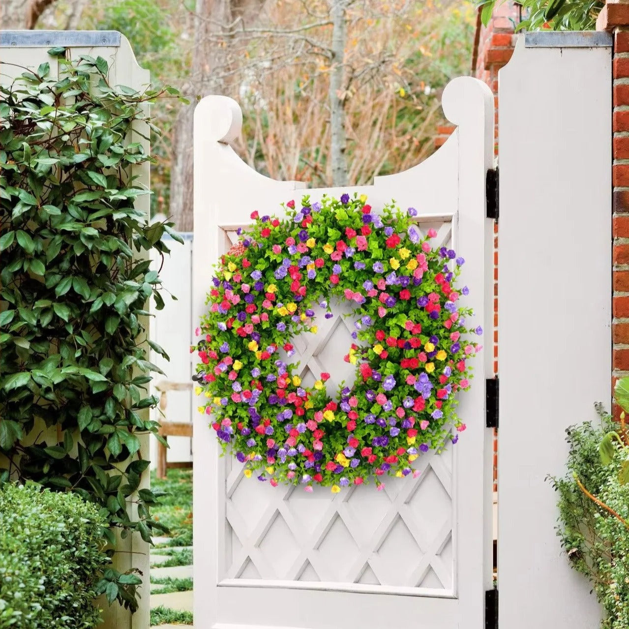 Beautiful Artificial Floral Wreath for Door & Wall Decoration - Perfect for Home Decor & Seasonal Accents