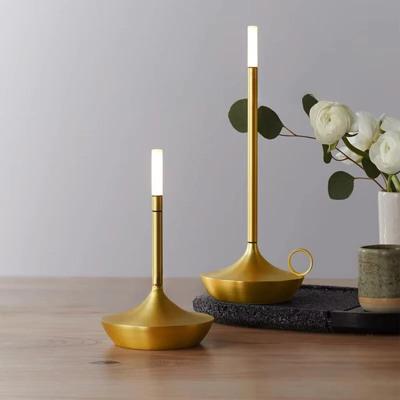 Cordless Rechargeable LED Table Lamp - Elegant Candle Style Design for Home Decor