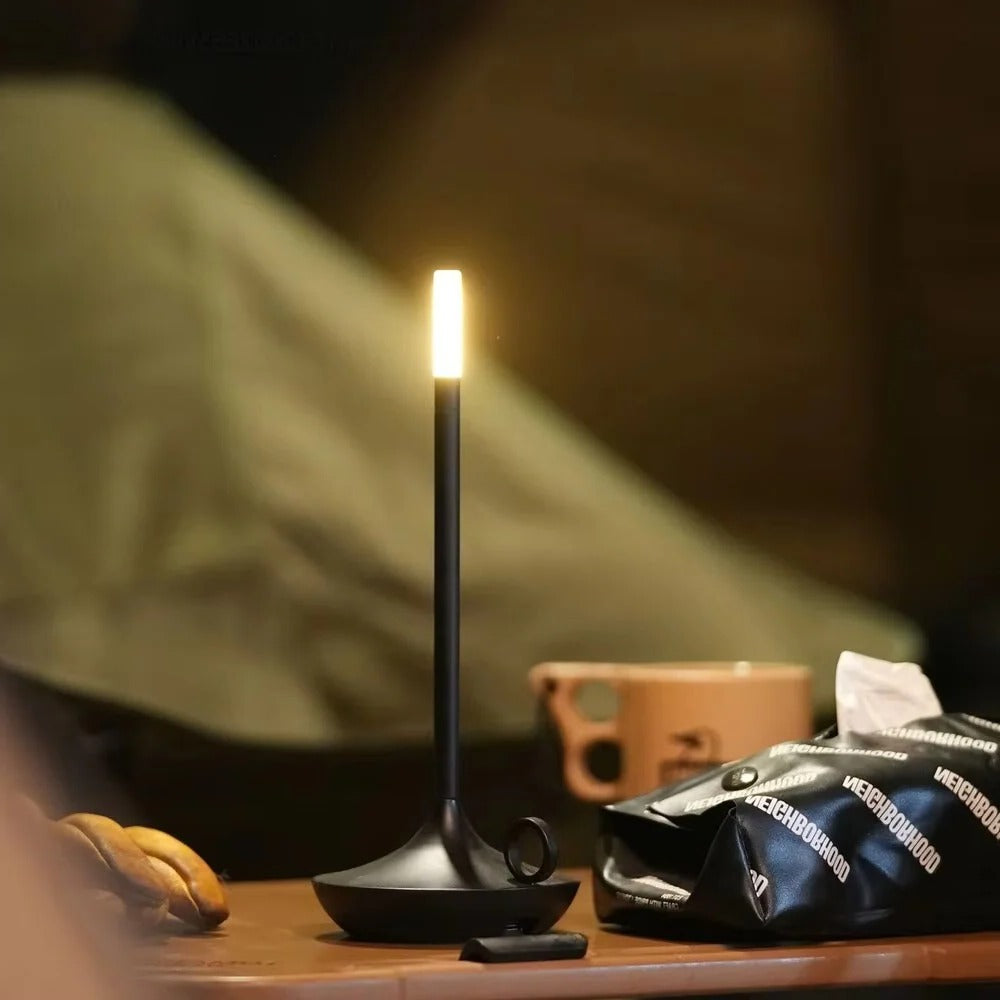 Cordless Rechargeable LED Table Lamp - Elegant Candle Style Design for Home Decor