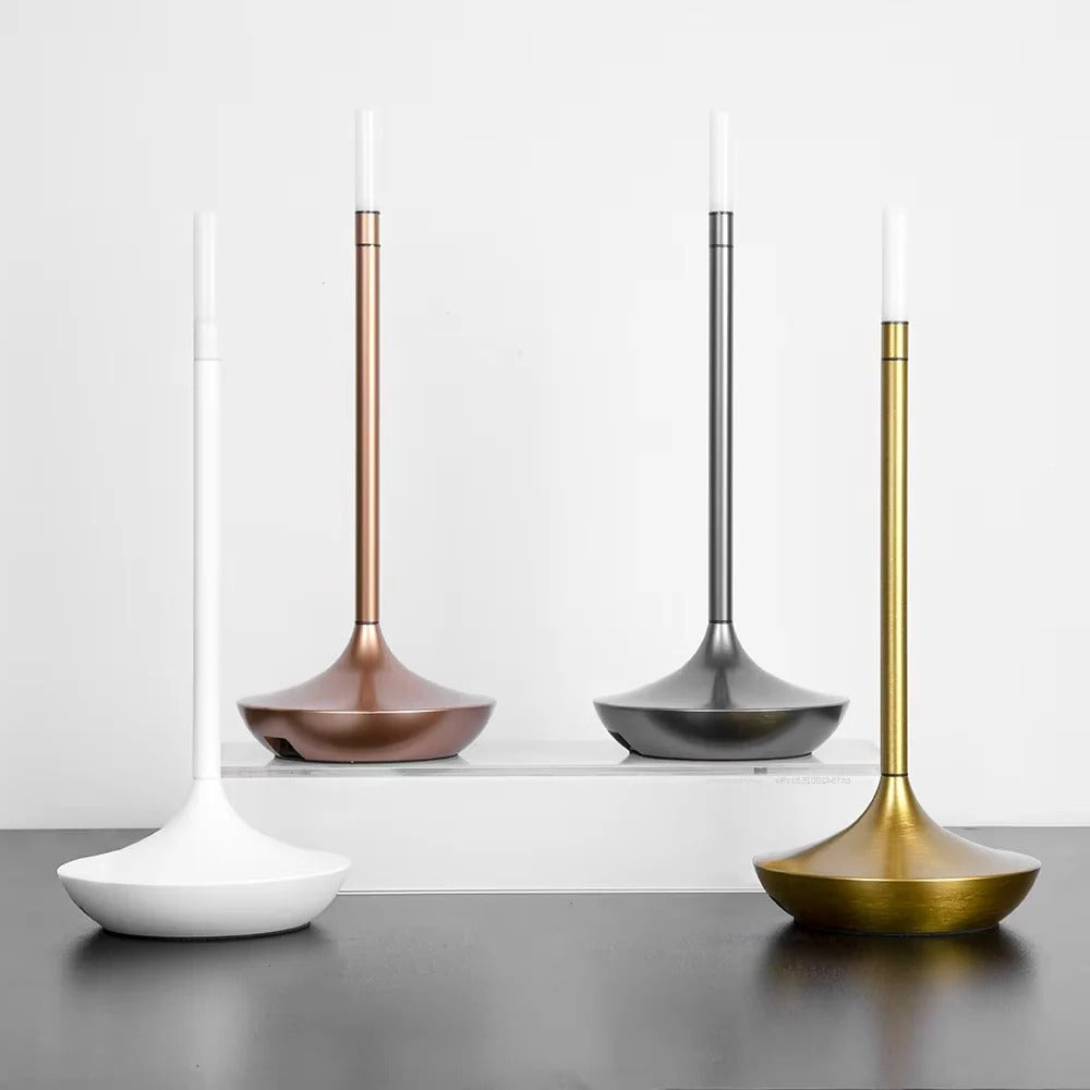 Cordless Rechargeable LED Table Lamp - Elegant Candle Style Design for Home Decor