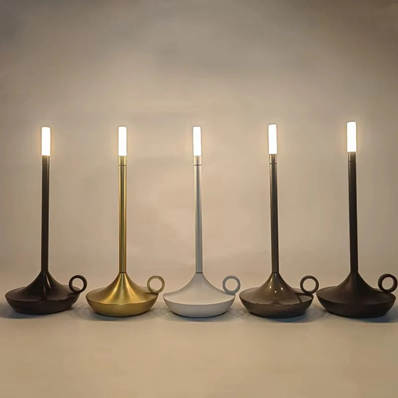 Cordless Rechargeable LED Table Lamp - Elegant Candle Style Design for Home Decor