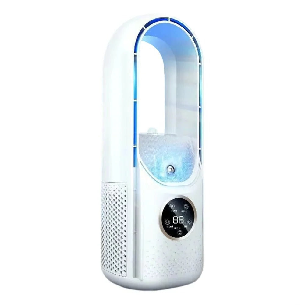 Compact Mini USB Bladeless Fan - Quiet Air Circulator for Desk & Bedside Use