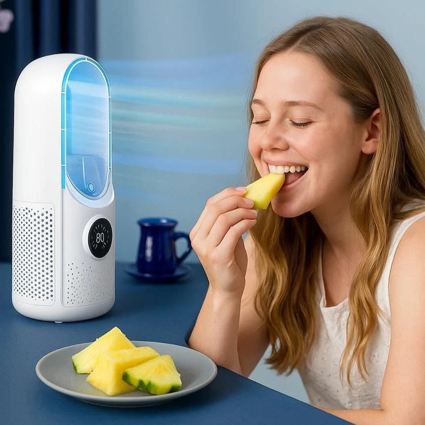 Compact Mini USB Bladeless Fan - Quiet Air Circulator for Desk & Bedside Use