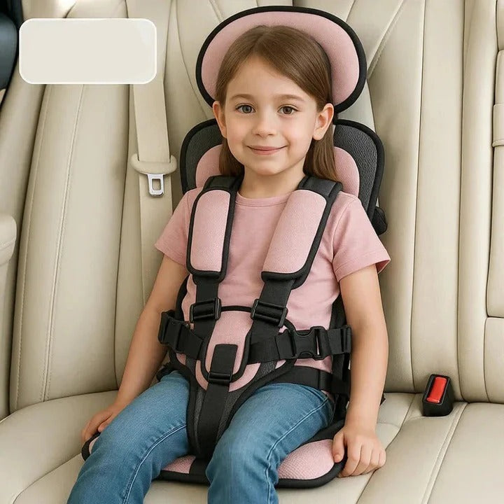 Portable Child Travel Seat with Safety Harness - Secure Vehicle Booster for Kids