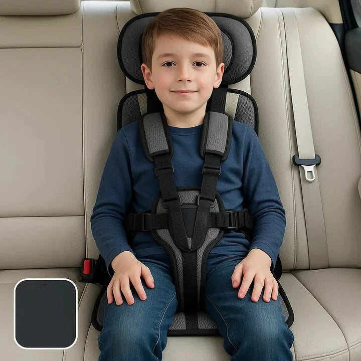 Portable Child Travel Seat with Safety Harness - Secure Vehicle Booster for Kids