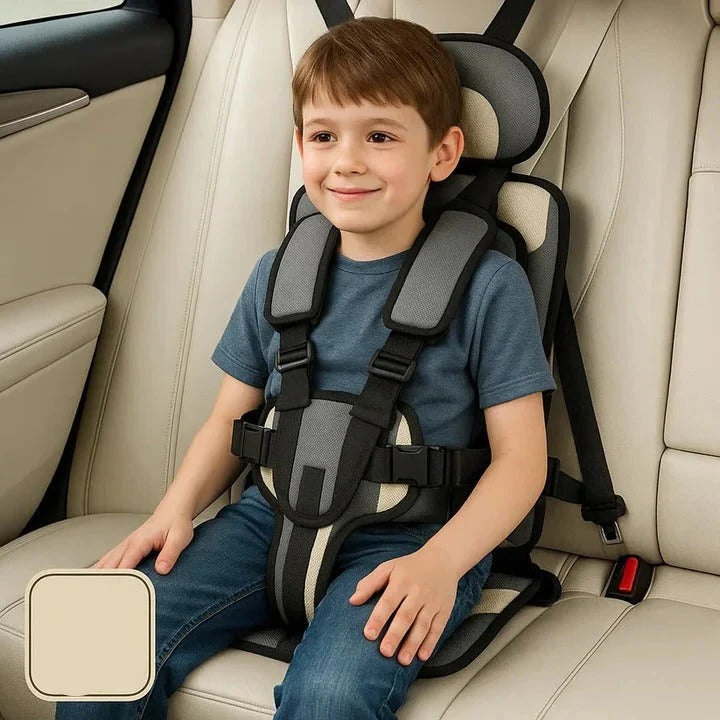 Portable Child Travel Seat with Safety Harness - Secure Vehicle Booster for Kids
