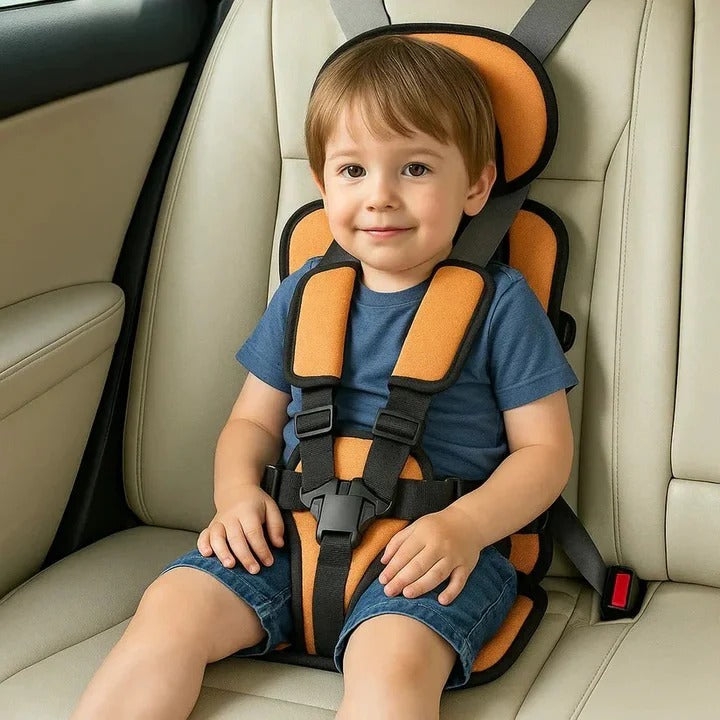 Portable Child Travel Seat with Safety Harness - Secure Vehicle Booster for Kids