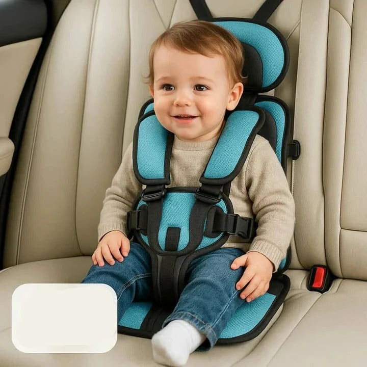 Portable Child Travel Seat with Safety Harness - Secure Vehicle Booster for Kids