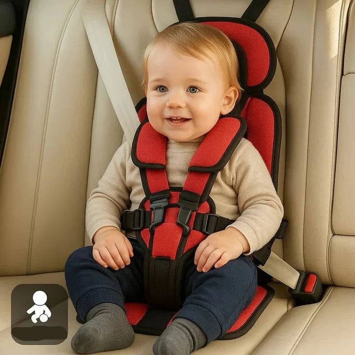 Portable Child Travel Seat with Safety Harness - Secure Vehicle Booster for Kids
