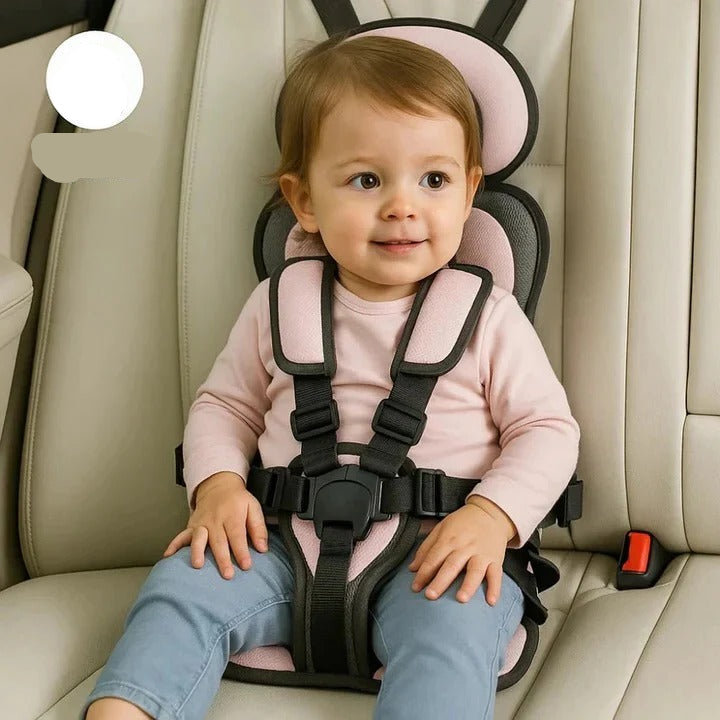 Portable Child Travel Seat with Safety Harness - Secure Vehicle Booster for Kids