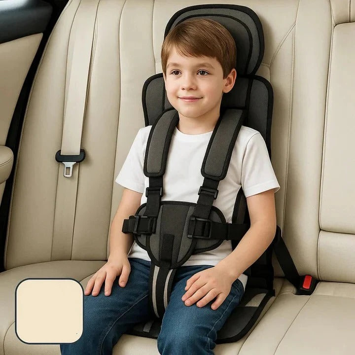 Portable Child Travel Seat with Safety Harness - Secure Vehicle Booster for Kids