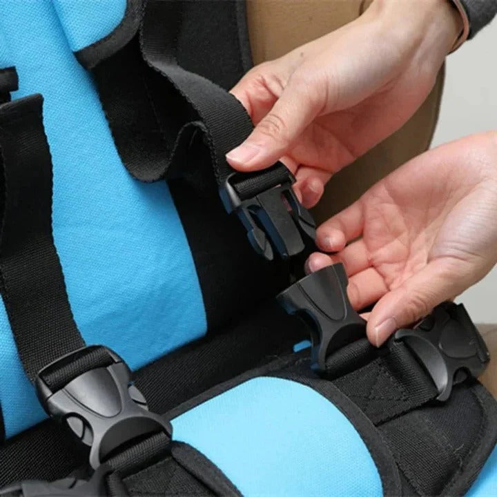 Portable Child Travel Seat with Safety Harness - Secure Vehicle Booster for Kids