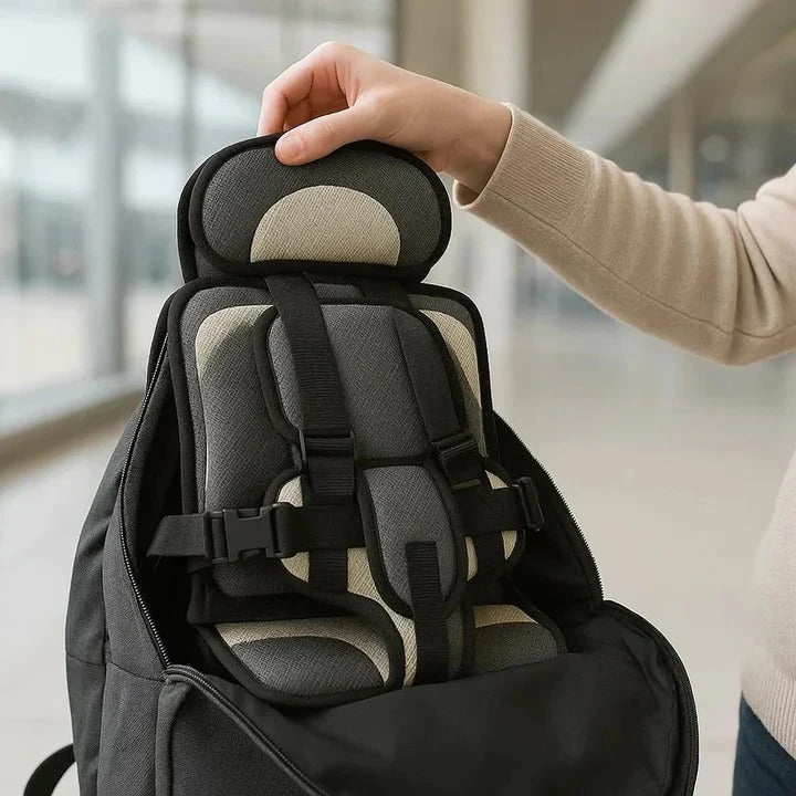 Portable Child Travel Seat with Safety Harness - Secure Vehicle Booster for Kids