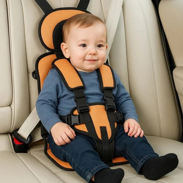 Portable Child Travel Seat with Safety Harness - Secure Vehicle Booster for Kids