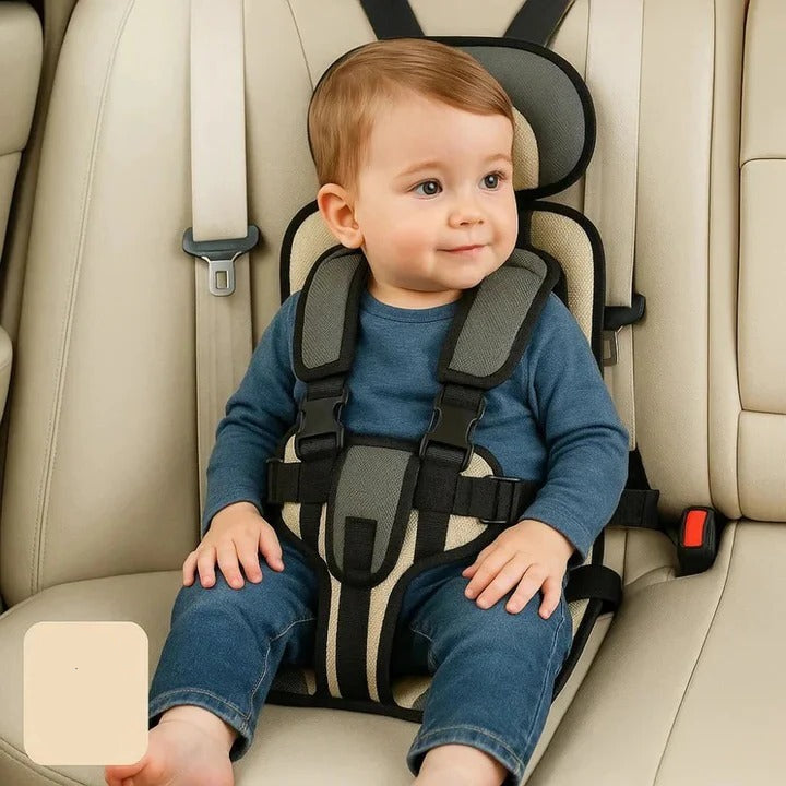 Portable Child Travel Seat with Safety Harness - Secure Vehicle Booster for Kids