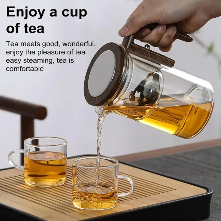 Premium Glass Teapot with Innovative Water Separation Technology & Removable Infuser – Perfect for Loose Leaf Tea