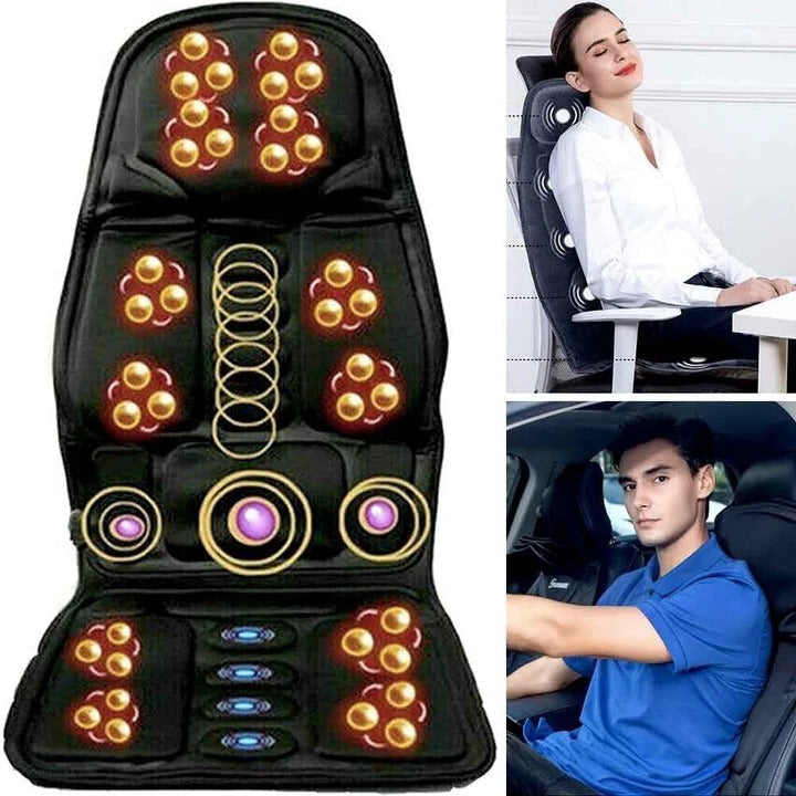 Portable Heated Massage Chair Pad - 8 Vibration Modes for Ultimate Relaxation & Comfort