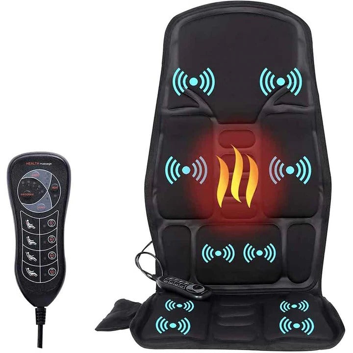 Portable Heated Massage Chair Pad - 8 Vibration Modes for Ultimate Relaxation & Comfort