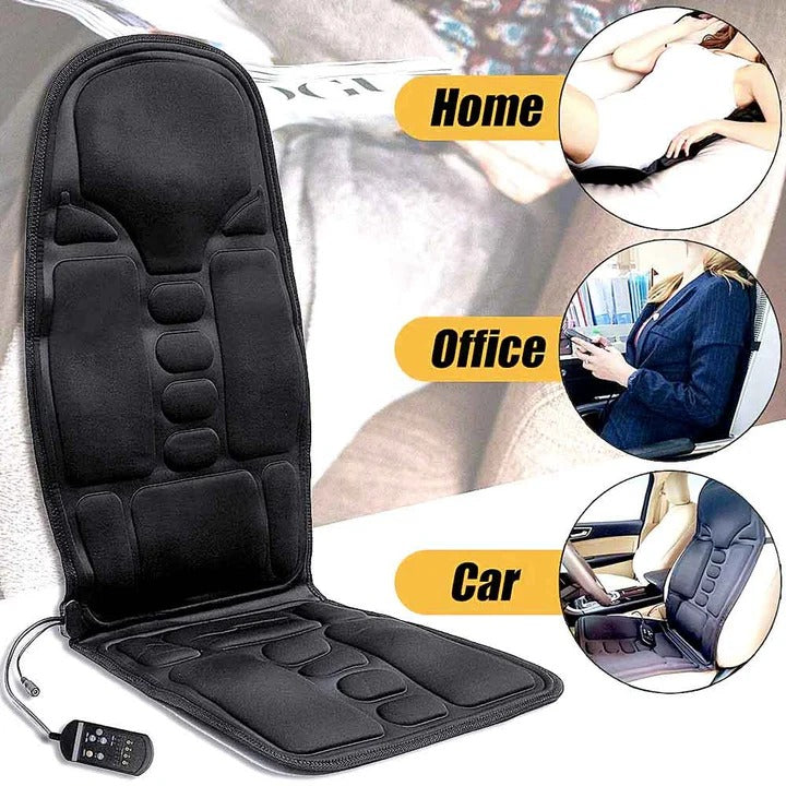 Portable Heated Massage Chair Pad - 8 Vibration Modes for Ultimate Relaxation & Comfort