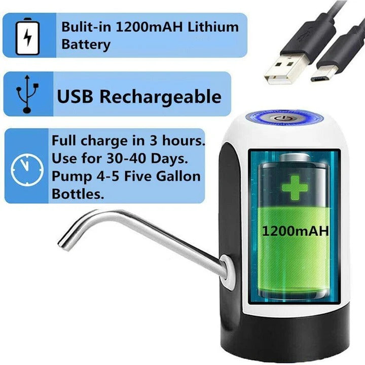 Automatic One-Button Bottled Water Pump - Easy, Efficient Water Dispenser for Home & Office