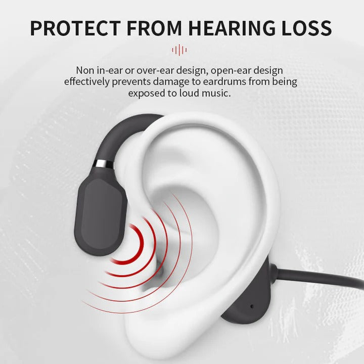 Wireless Open Ear Bone Conduction Headphones with Bluetooth - Comfortable & Sweat-Resistant for Sports & Outdoor Activities