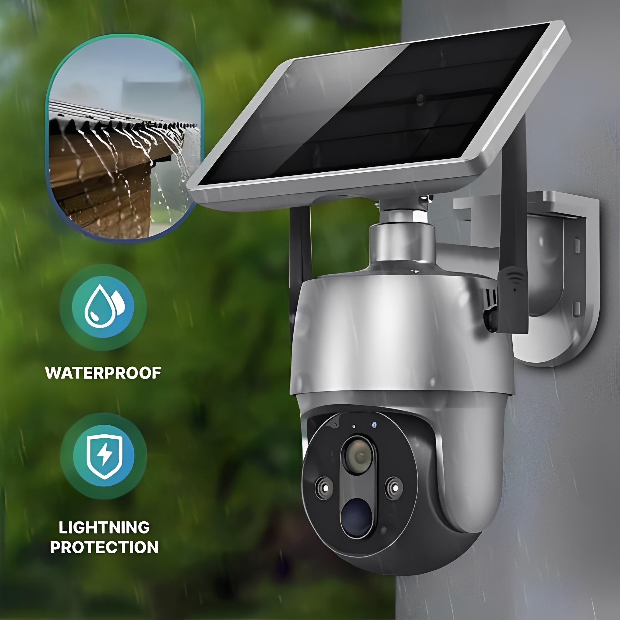 Solar-Powered Outdoor Security Camera with Motion Detection, Two-Way Audio & Night Vision