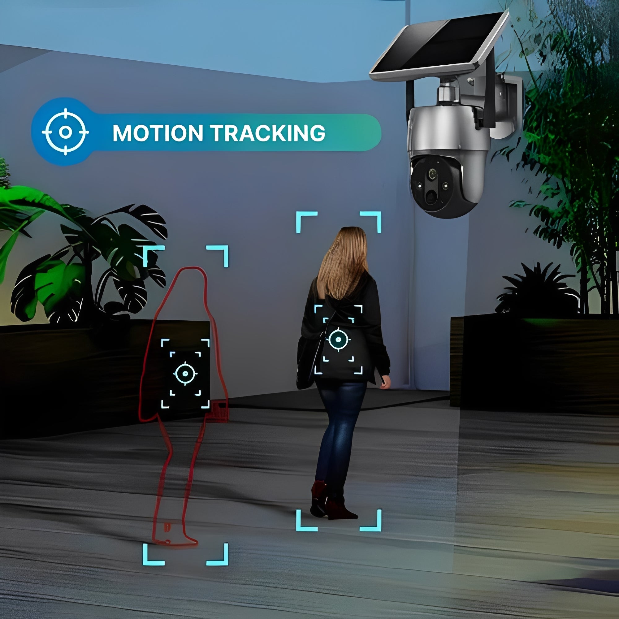 Solar-Powered Outdoor Security Camera with Motion Detection, Two-Way Audio & Night Vision