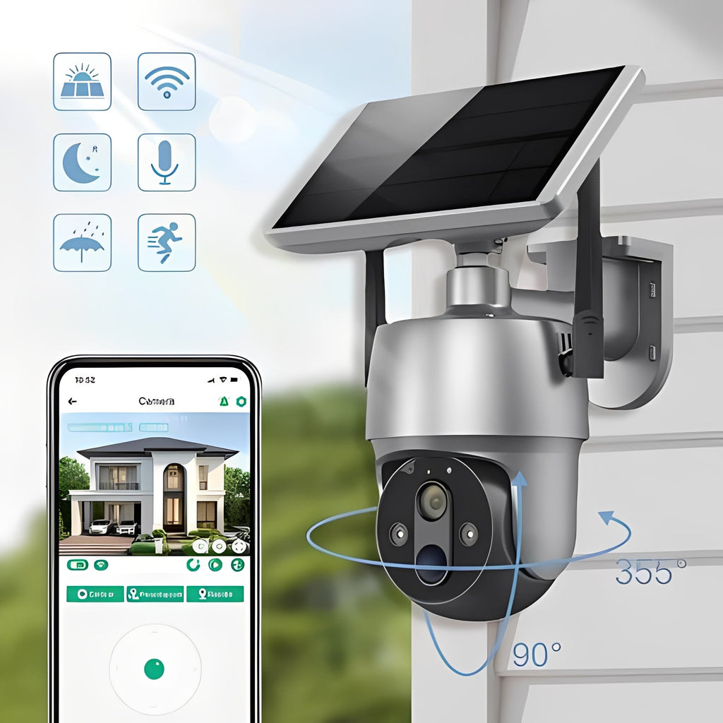 Solar-Powered Outdoor Security Camera with Motion Detection, Two-Way Audio & Night Vision