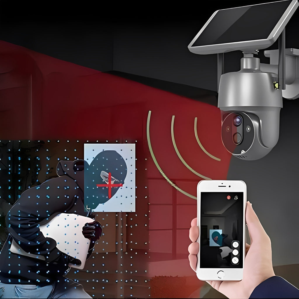 Solar-Powered Outdoor Security Camera with Motion Detection, Two-Way Audio & Night Vision