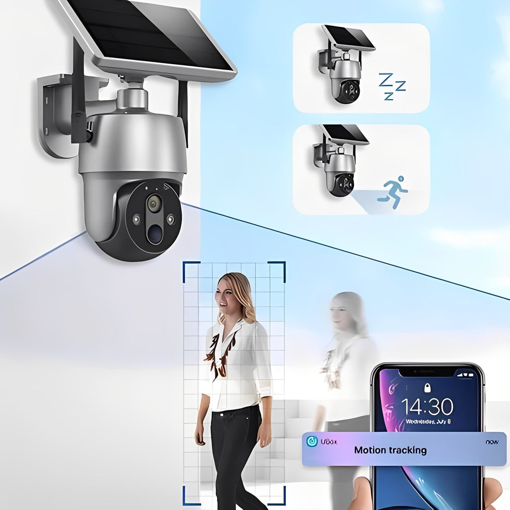 Solar-Powered Outdoor Security Camera with Motion Detection, Two-Way Audio & Night Vision
