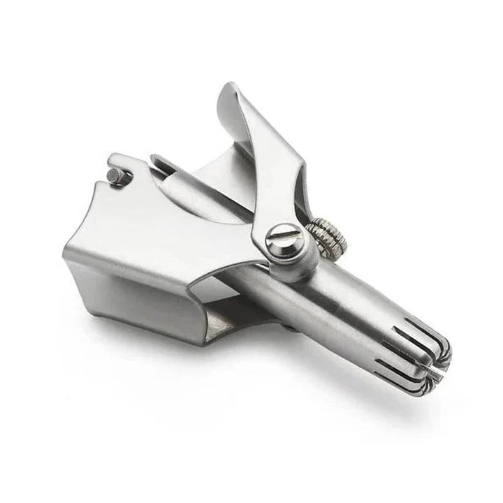 Stainless Steel Manual Nose and Ear Hair Trimmer - Washable Head for Easy Cleaning