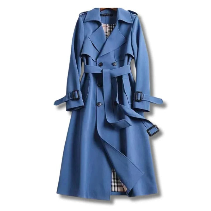 Stylish Trench Coat with Adjustable Waist Belt & Front Button Closure – Perfect for Any Season