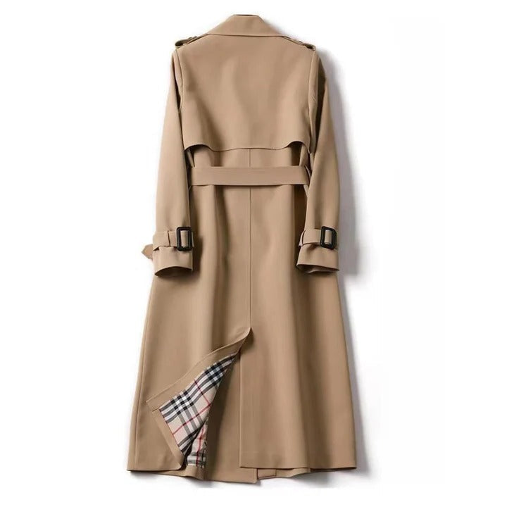 Stylish Trench Coat with Adjustable Waist Belt & Front Button Closure – Perfect for Any Season