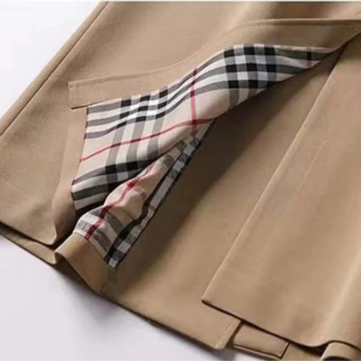 Stylish Trench Coat with Adjustable Waist Belt & Front Button Closure – Perfect for Any Season