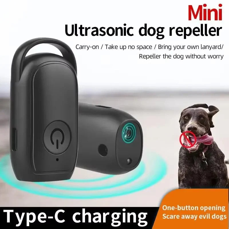Ultrasonic Dog Deterrent Device with LED Light - Handheld Anti-Bark Trainer
