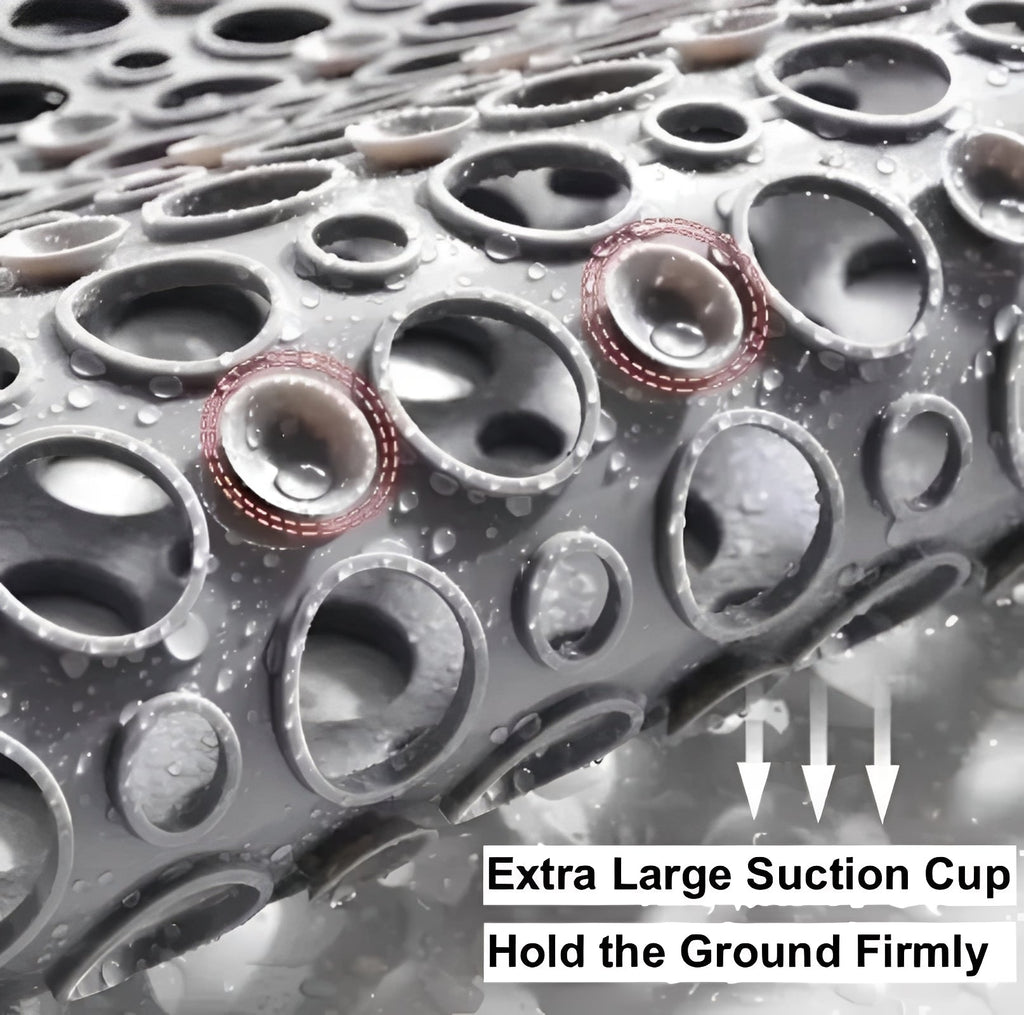 Non-Slip Shower Mat with Square Frame and Suction Cup Grid for Ultimate Safety and Comfort