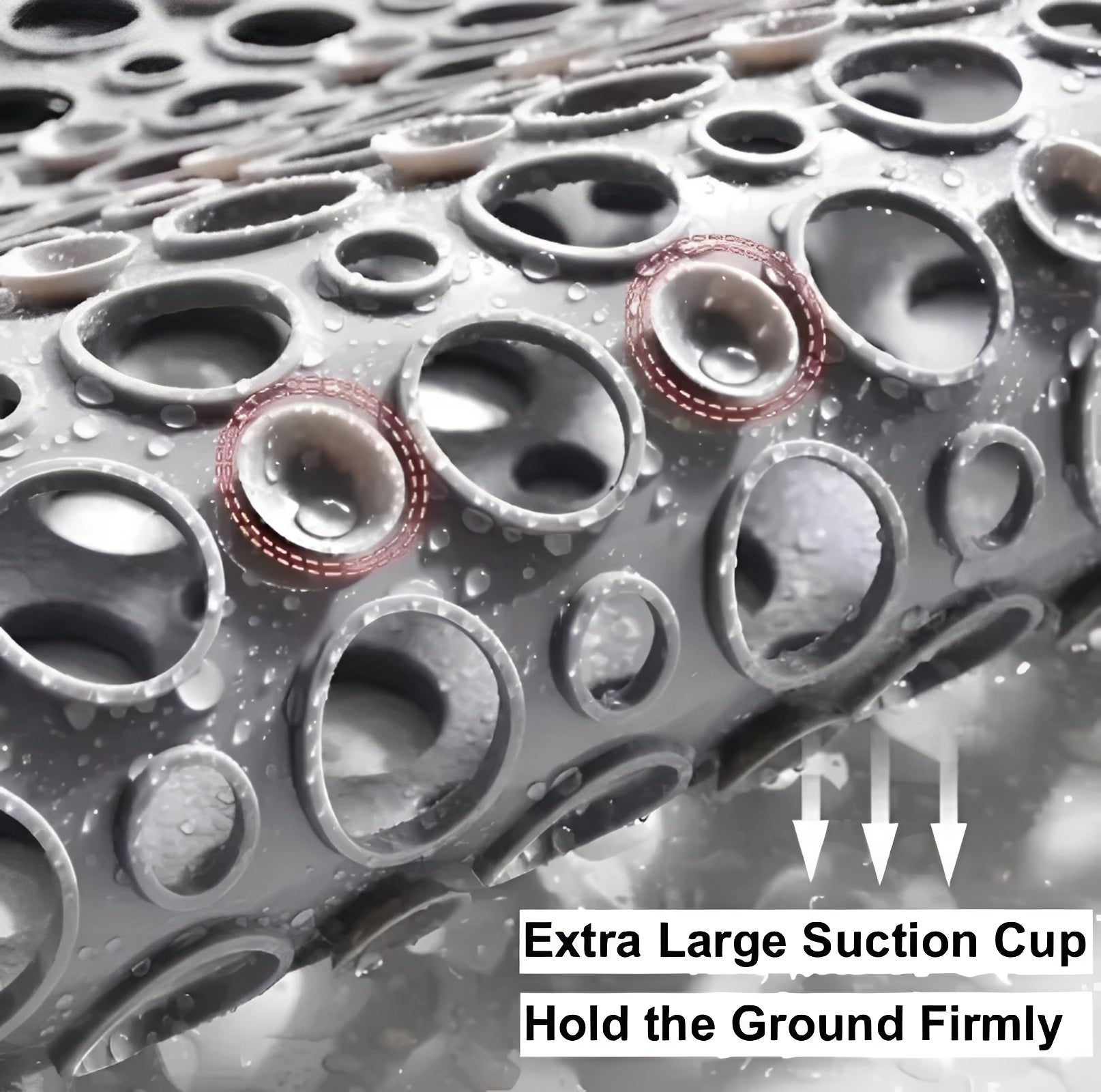 Non-Slip Shower Mat with Square Frame and Suction Cup Grid for Ultimate Safety and Comfort