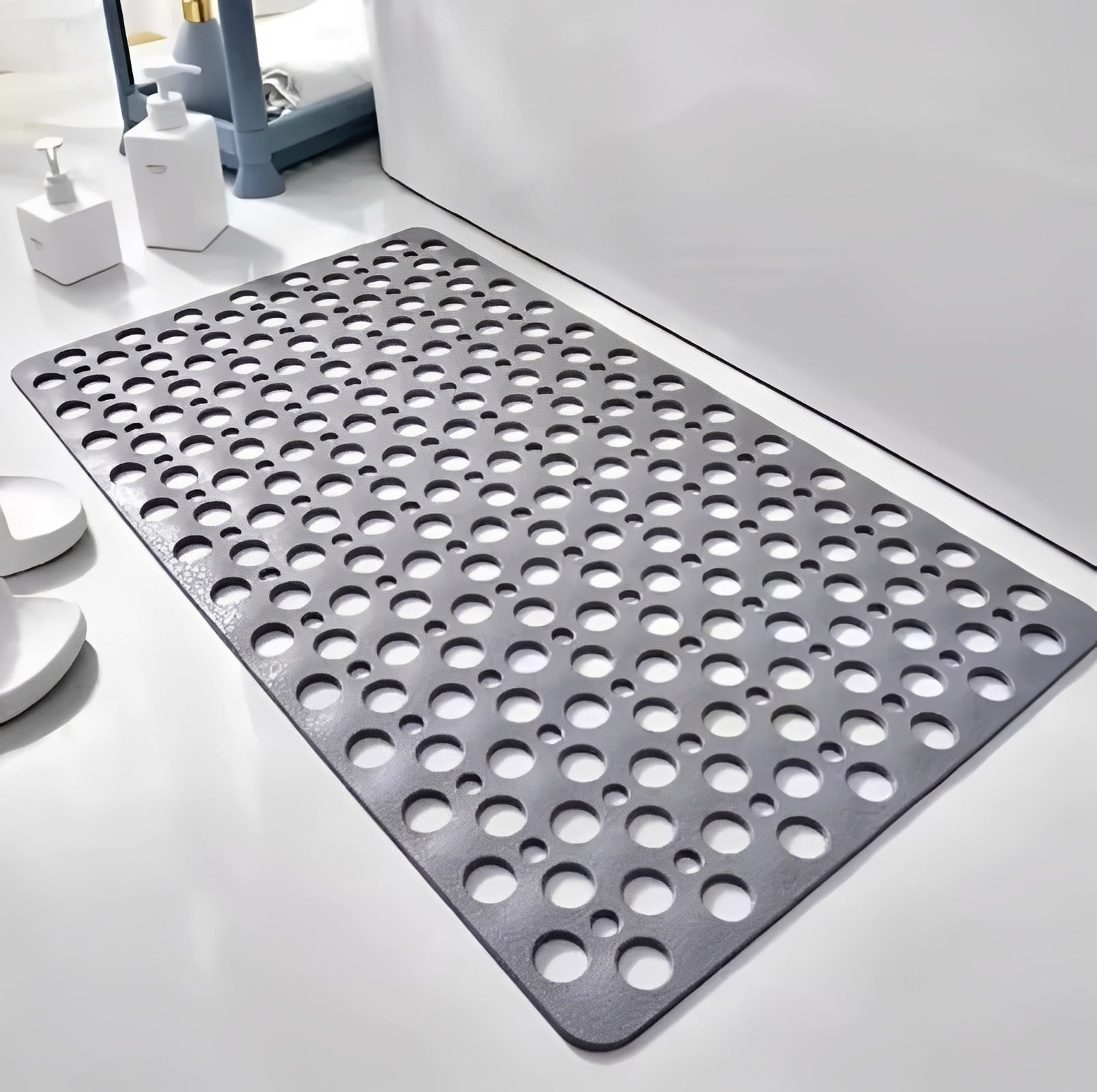 Non-Slip Shower Mat with Square Frame and Suction Cup Grid for Ultimate Safety and Comfort