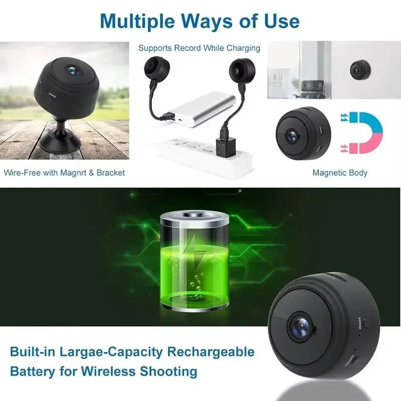 1080p HD WiFi Indoor Security Camera - Smart Home Surveillance with Night Vision & Motion Detection