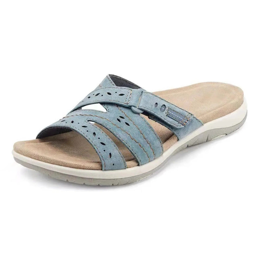Women's Adjustable Hook and Loop Summer Walking Sandals - Comfortable, Breathable Footwear for Outdoor Activities