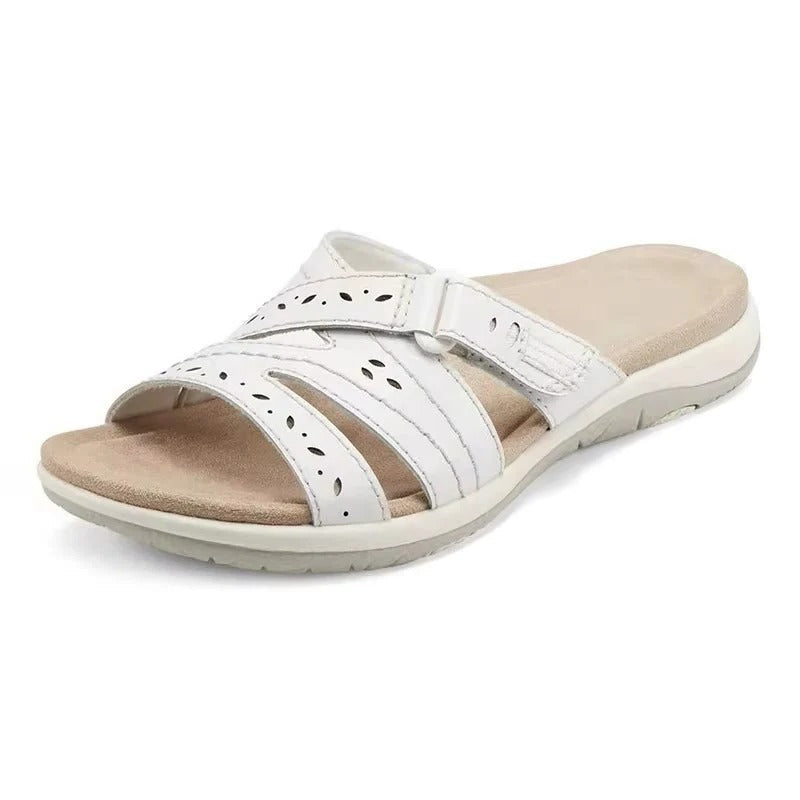 Women's Adjustable Hook and Loop Summer Walking Sandals - Comfortable, Breathable Footwear for Outdoor Activities