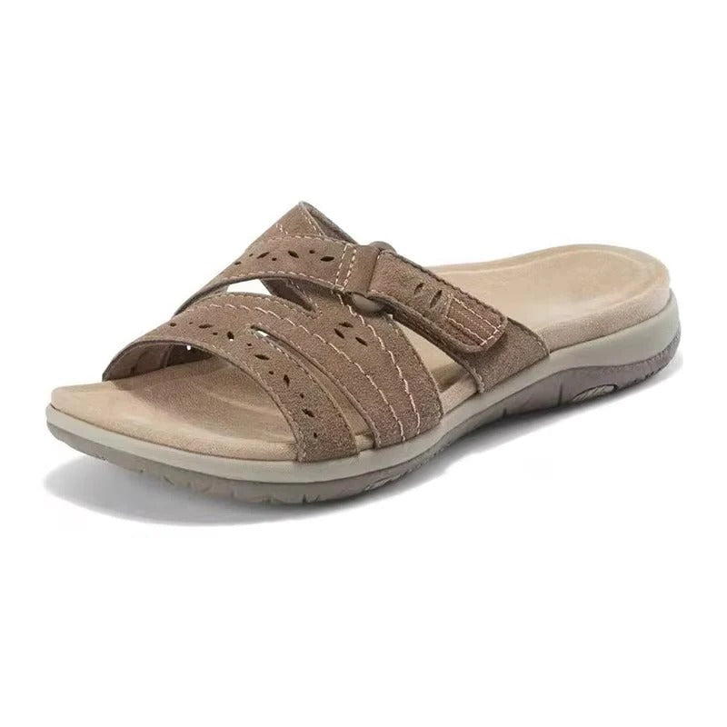 Women's Adjustable Hook and Loop Summer Walking Sandals - Comfortable, Breathable Footwear for Outdoor Activities