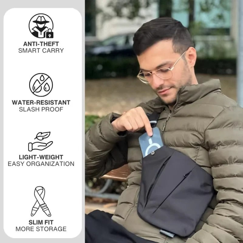 Adjustable Crossbody Sling Bag with Padded Air Mesh Back Panel - Comfortable, Lightweight, and Versatile for Travel & Daily Use