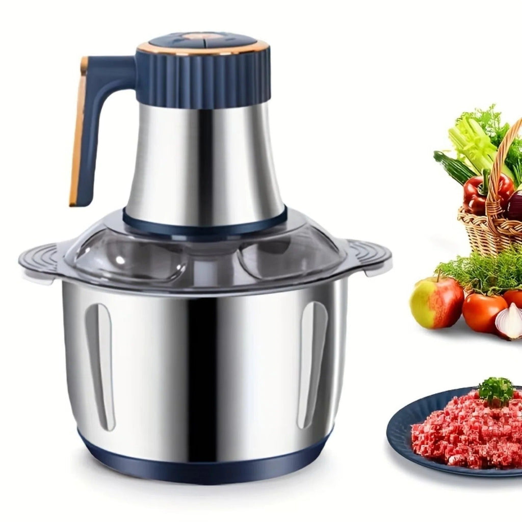 Premium Electric Food Chopper with Stainless Steel Dual Blade System - Effortless Food Prep for Quick and Easy Cooking